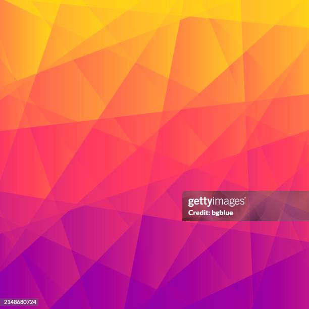 abstract geometric background - polygonal mosaic with orange gradient - yellow triangle background stock illustrations