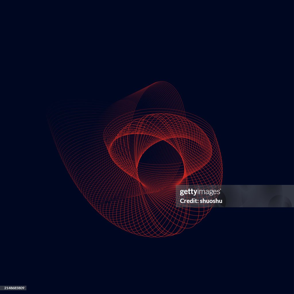Abstract Red Motion Spiral Circle Line Fractal Pattern Technology ...