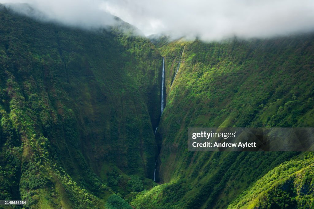 Oloupena Falls, Molokai, Hawaii