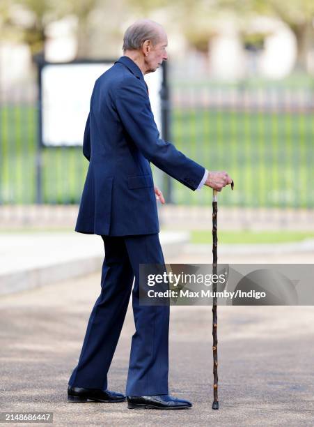 Prince Edward, Duke of Kent attends a wreath laying ceremony at the Guards Memorial during the Scots Guards Annual Black Sunday events, including a...