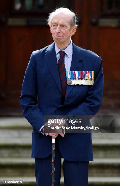 Prince Edward, Duke of Kent attends the Scots Guards Annual Black Sunday events, including a Service of Remembrance at Guards Chapel and Parade at...