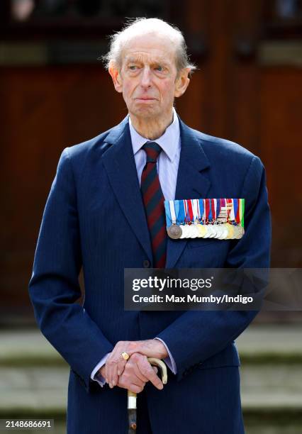 Prince Edward, Duke of Kent attends the Scots Guards Annual Black Sunday events, including a Service of Remembrance at Guards Chapel and Parade at...