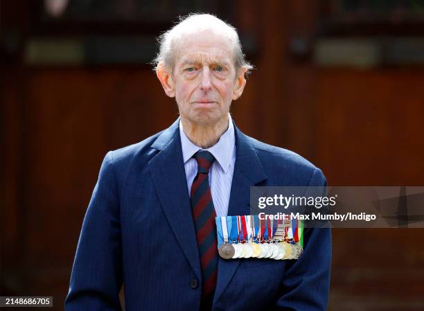 Prince Edward, Duke of Kent attends the Scots Guards Annual Black Sunday events, including a Service of Remembrance at Guards Chapel and Parade at...