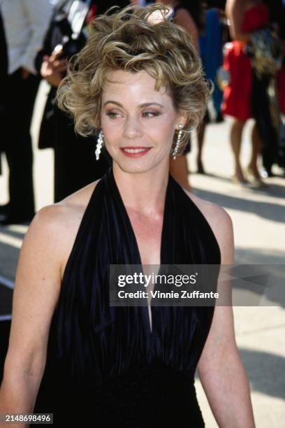 American actress Susan Dey, wearing a black halterneck dress with a plunging neckline, attends the 44th Primetime Emmy Awards, at the Pasadena Civic...