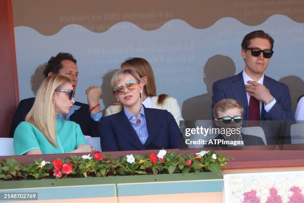 Charlene, Princess of Monaco, Prince Jacques of Monaco seen during the day eight of the Rolex Monte-Carlo Masters at Monte Carlo Country Club on...