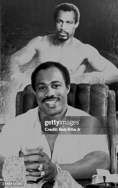 Boxer Ken Norton portrait inside his offices, June 10, 1985 in Los Angeles, California.