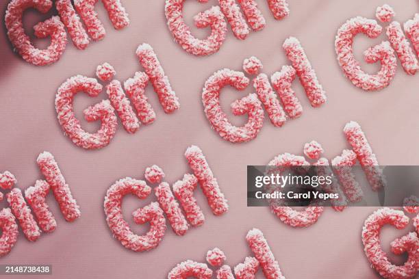 girl text seamless pattern - text vector stock pictures, royalty-free photos & images