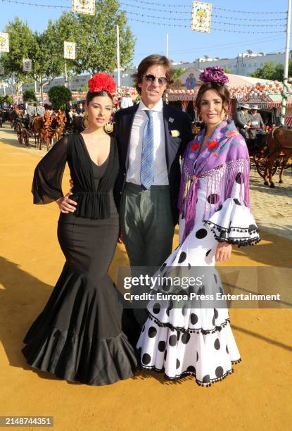 Juan Jose Padilla, his wife, Lidia Cabello, and their daughter, Paloma, at the April Fair, April 15 in Seville, Spain.