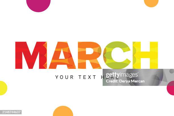 march month name vector stock illustration - march month stock illustrations