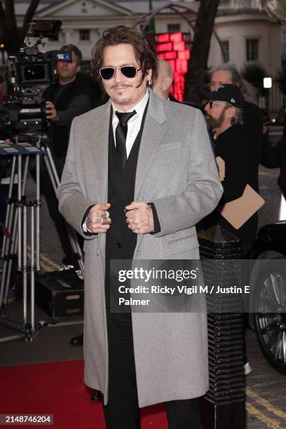 Johnny Depp attends the UK Premiere of "Jeanne Du Barry" at The Curzon Mayfair on April 15, 2024 in London, England.