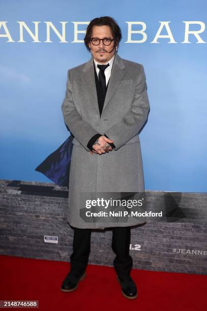 Johnny Depp attends the "Jeanne du Barry" UK Premiere at The Curzon Mayfair on April 15, 2024 in London, England.