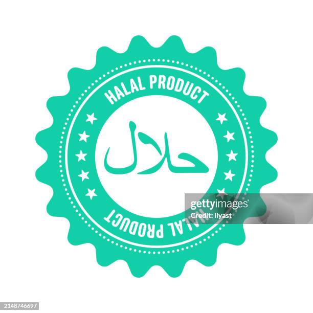 vector sticker design with icon for halal product - kosher certified stock illustrations
