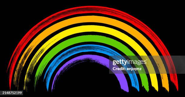 illustrations, cliparts, dessins animés et icônes de vecteur d’atts de pinceau arc-en-ciel - mois des fiertés lgbtqia