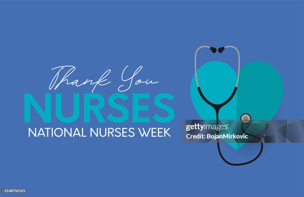 Merci infirmières, carte de la Semaine nationale des infirmières, affiche. Vecteur