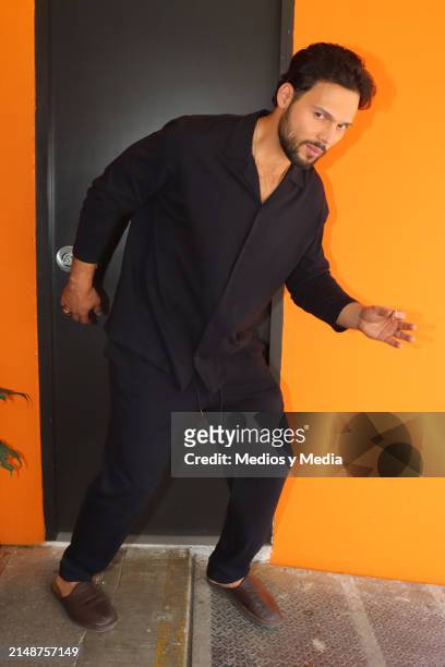 Emmanuel Palomares poses during Kimberly Dos Ramos' birthday celebration at the soap opera forum 'Vivir de Amor' at Televisa San Angel on April 15,...