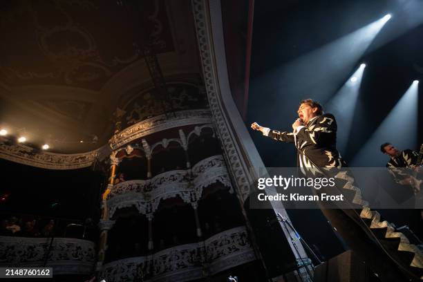 Howlin' Pelle Almqvist of The Hives performs at The 3Olympia Theatre Dublin on April 15, 2024 in Dublin, Ireland.