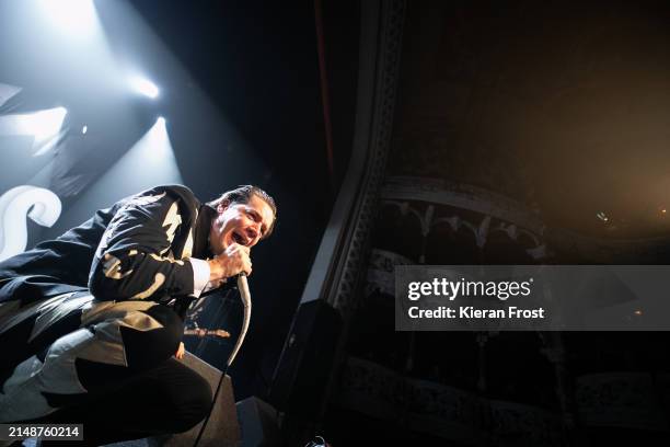 Howlin' Pelle Almqvist of The Hives performs at The 3Olympia Theatre Dublin on April 15, 2024 in Dublin, Ireland.