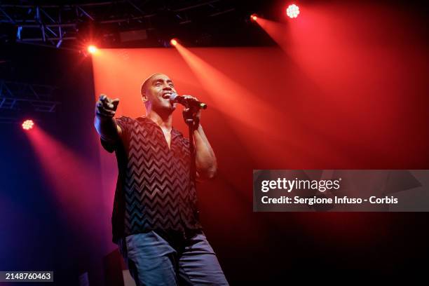 Simon Webbe of Blue performs at Fabrique on April 15, 2024 in Milan, Italy.