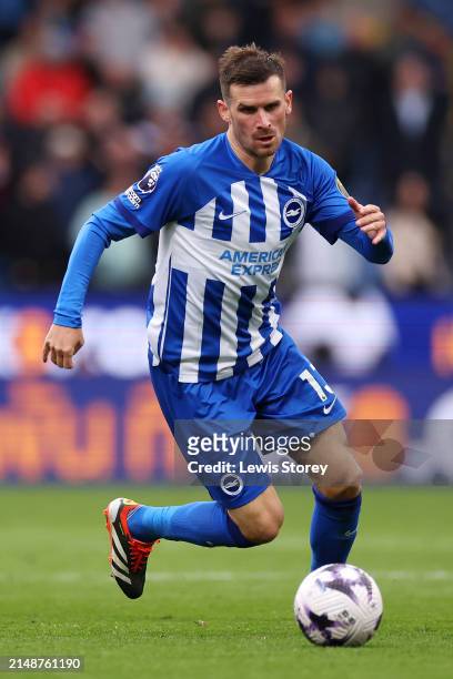 Pascal Gross of Brighton & Hove Albion runs with the ball during the Premier League match between Burnley FC and Brighton & Hove Albion at Turf Moor...
