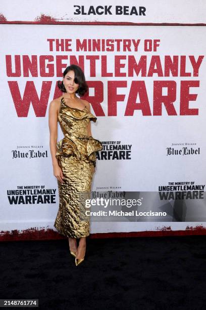 Eiza González Rivera attends the "The Ministry Of Ungentlemanly Warfare" New York Premiere at AMC Lincoln Square Theater on April 15, 2024 in New...