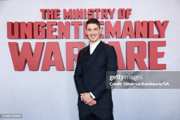 Hero Fiennes Tiffin attends the premiere of "The Ministry Of Ungentlemanly Warfare" at AMC Lincoln Square Theater on April 15, 2024 in New York City.