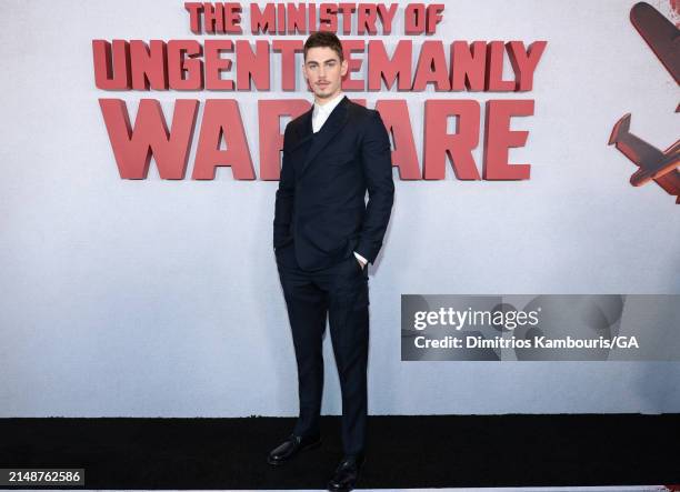 Hero Fiennes Tiffin attends the premiere of "The Ministry Of Ungentlemanly Warfare" at AMC Lincoln Square Theater on April 15, 2024 in New York City.