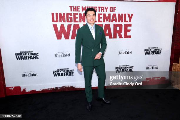 Henry Golding attends the "The Ministry Of Ungentlemanly Warfare" New York Premiere at AMC Lincoln Square Theater on April 15, 2024 in New York City.