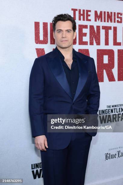 Henry Cavill attends the premiere of "The Ministry Of Ungentlemanly Warfare" at AMC Lincoln Square Theater on April 15, 2024 in New York City.