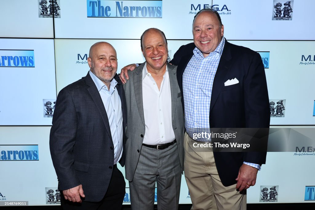 Rex J Rohrssen John Cortese, Morris S Levy and Barry Rohrssen attend the Premiere Of ...