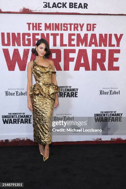 Eiza González Rivera attends the "The Ministry Of Ungentlemanly Warfare" New York Premiere at AMC Lincoln Square Theater on April 15, 2024 in New...