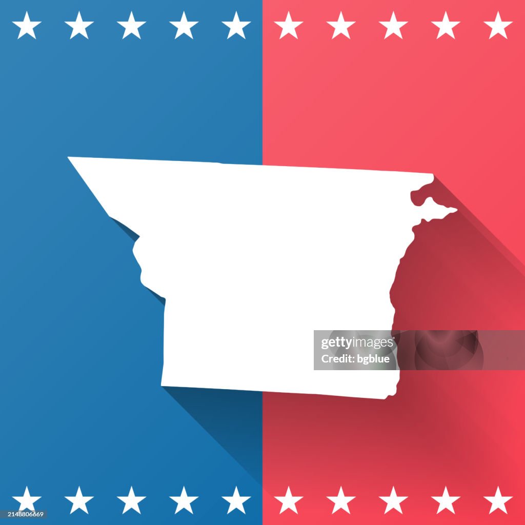 Gaston County, North Carolina. Map on blue and red background