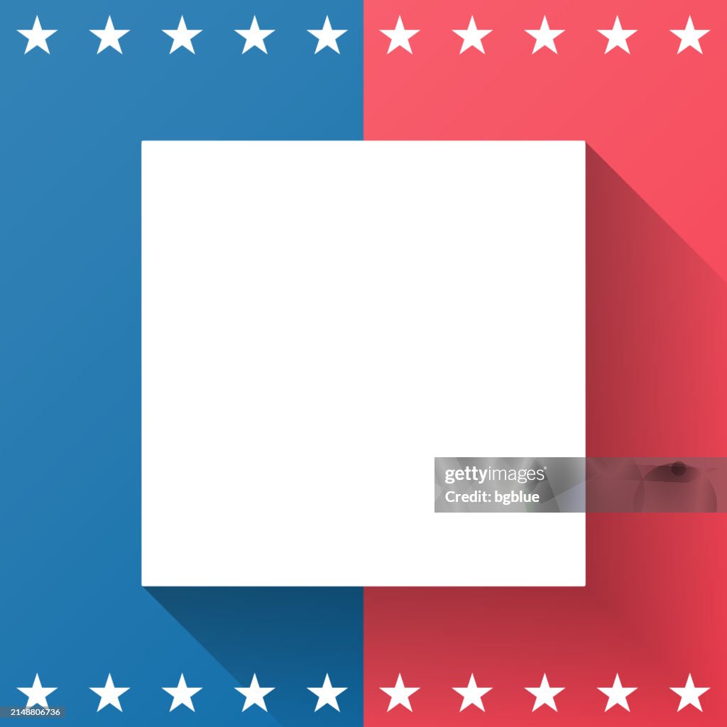Midland County, Texas. Map on blue and red background
