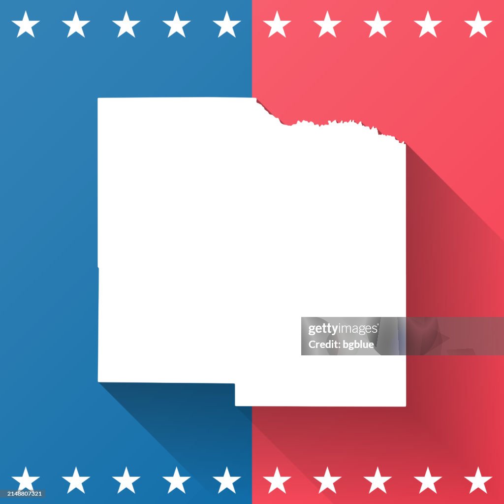 Lafayette County, Mississippi. Map on blue and red background