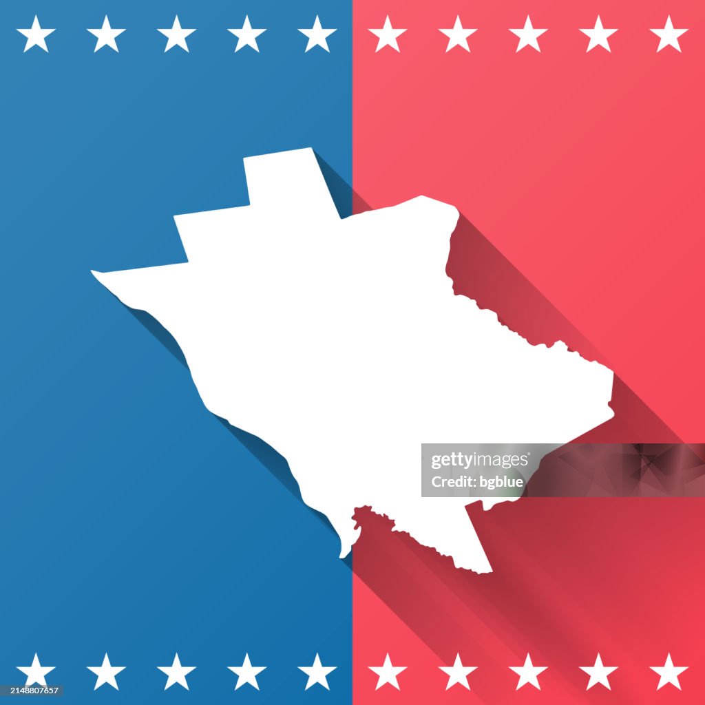 Mercer County, New Jersey. Map on blue and red background