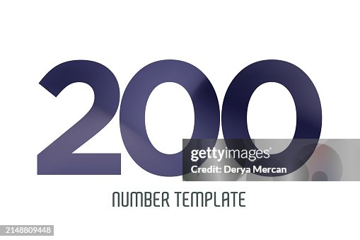 Number 200 Vector Number 200 Stock Illustration Number Template Design Vector ...