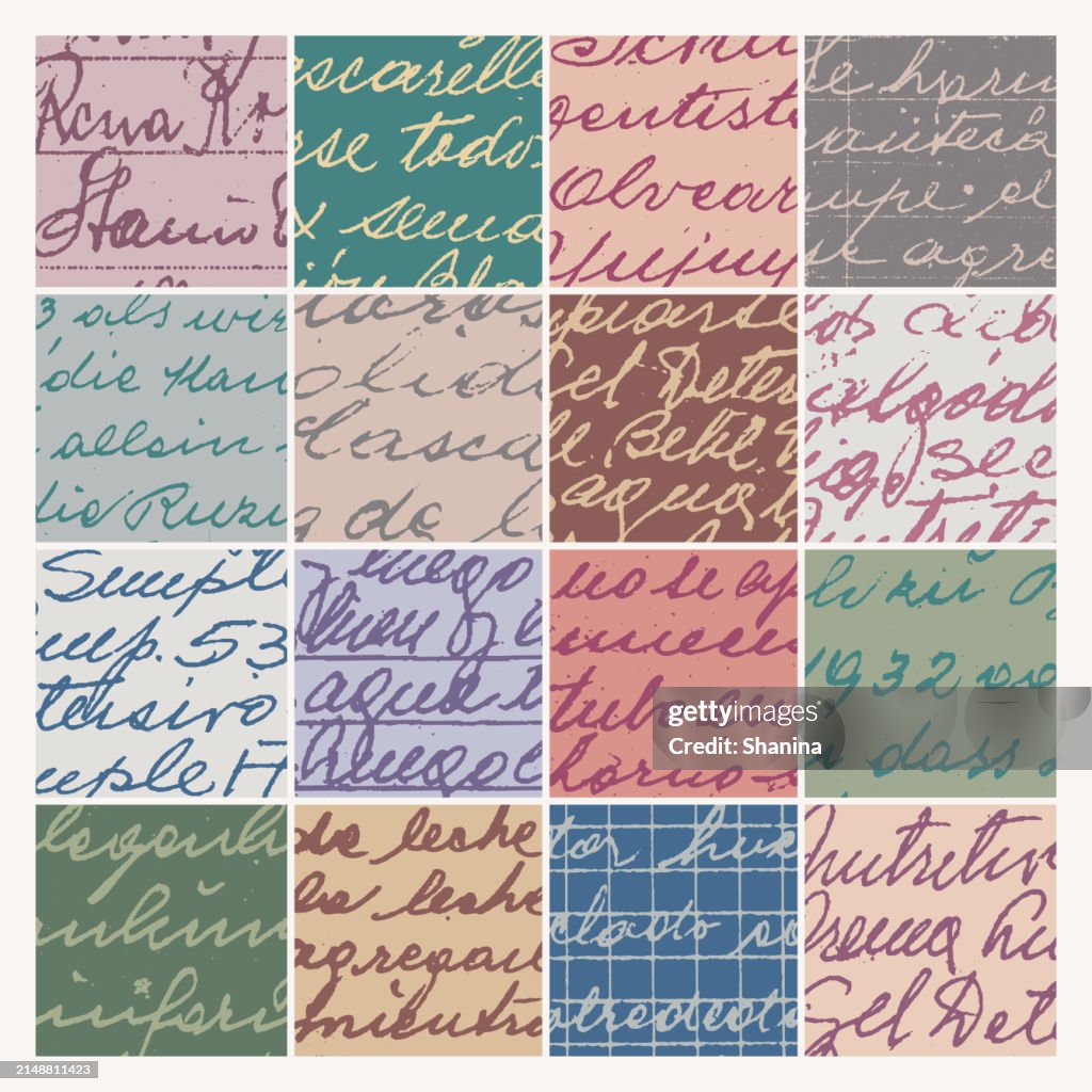 Note/letter Texture Vintage Letters Texture Grid Background High-Res Vector Graphic - Getty ...