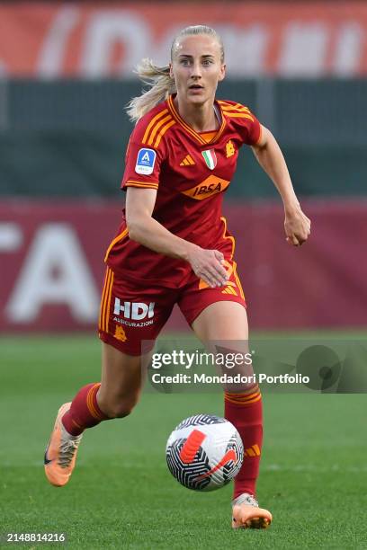 The Roma footballer Anja Sonstevold during the Serie A womens match Roma v Juventus at the Stadio Tre Fontane. Rome , April 15th, 2024