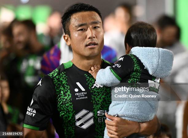 Tomoki Imai of Western United walks out onto the field during the A-League Men round 13 match between Western United and Adelaide United at Regional...