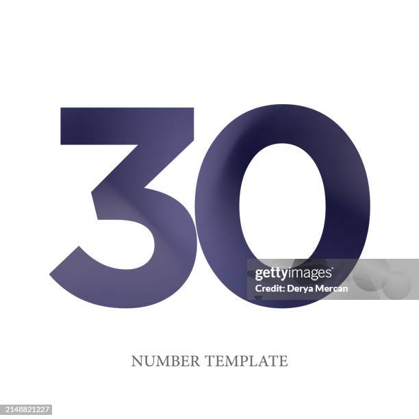 number 30 stock illustration. number template design vector illustration. - 30th birthday stock illustrations