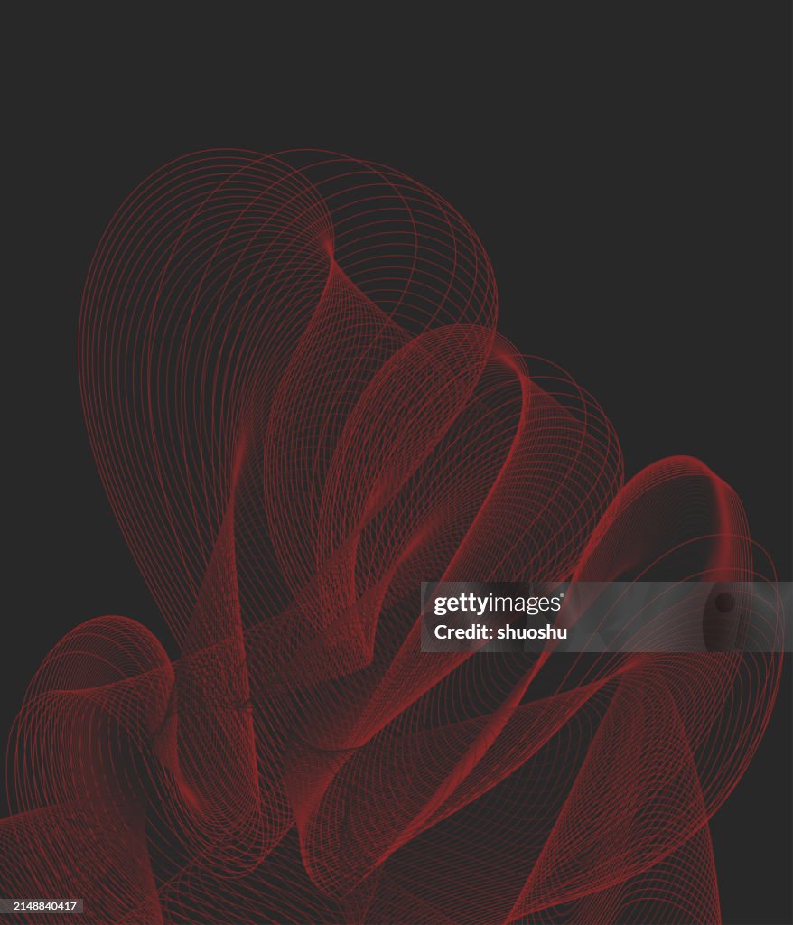 Abstract Red Curve Dynamic Blend Line Pattern Technology Background ...