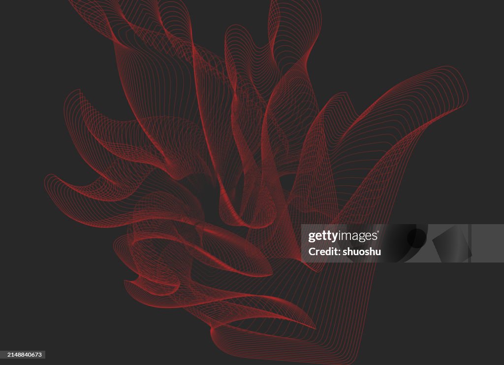 Smooth Curve Pattern Abstract Red Smooth Curve Dynamic Line Pattern Technology Background ...