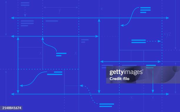 moderner blueprint prototyp design abstrakter hintergrund - technische zeichnung stock-grafiken, -clipart, -cartoons und -symbole