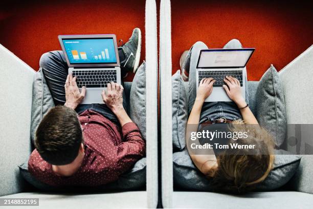 dual perspectives of productivity - side by side comparison stock pictures, royalty-free photos & images