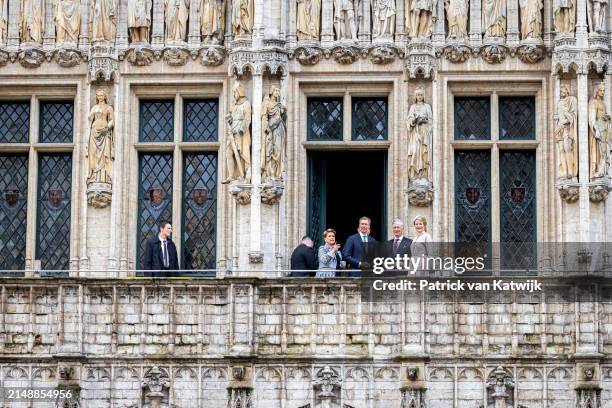 King Philippe of Belgium and Queen Mathilde of Belgium and Grand Duke Henri of Luxembourg and Grand Duchess Maria Teresa of Luxembourg visit the...