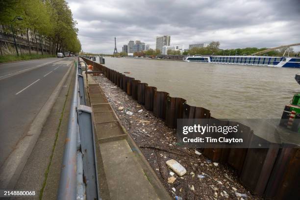 The River Seine runs through the city with the Eiffel Tower in Paris, France, in the background. The river is to be used for events in the Paris...
