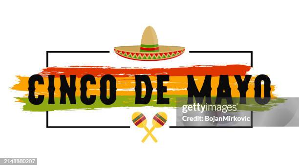 cinco de mayo card, may 5. vector - sombrero stock illustrations