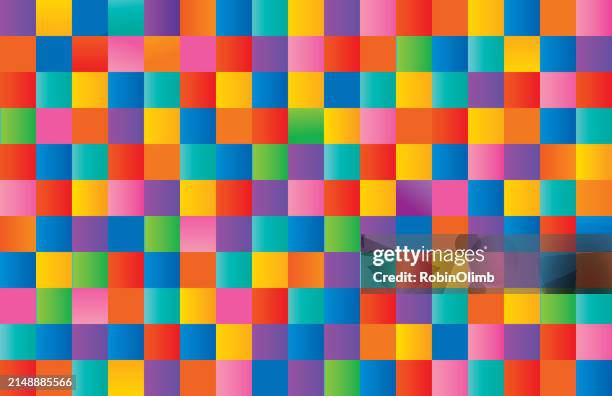 colorful little squares seamless pattern - small circle pattern background stock illustrations