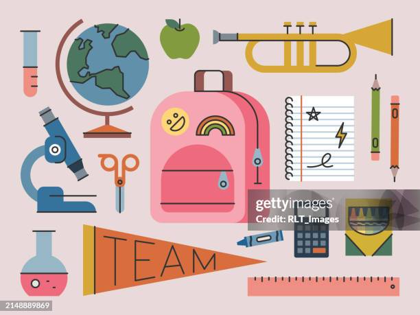 ilustrações de stock, clip art, desenhos animados e ícones de school days — brightline series - régua