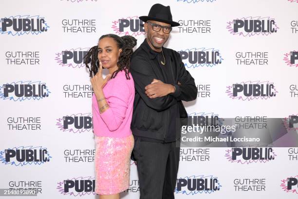 Playwright Suzan-Lori Parks and director Steve H. Broadnax III attend the "Sally & Tom" opening night at The Public Theater on April 16, 2024 in New...