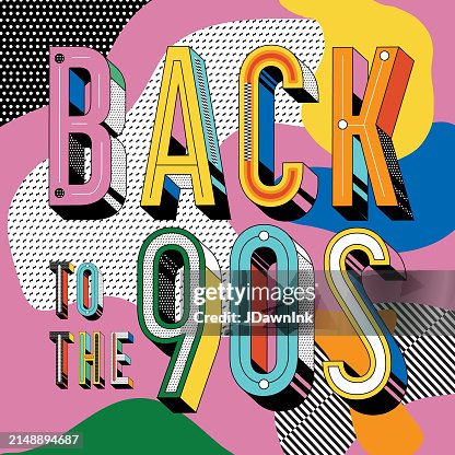 Retro Back to the 90s Y2K Design template background with abstract shapes and patterns Retro Back to the 90s Y2K Design template background with abstract shapes and patterns